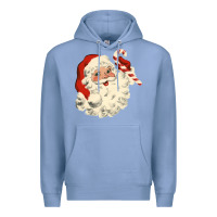 Colony Blue santa vintage face Premium Hoodie - minhPixels