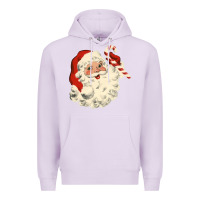 Lilac santa vintage face Premium Hoodie - minhPixels
