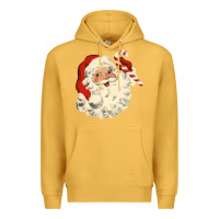 Mustard santa vintage face Premium Hoodie - minhPixels