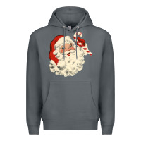 Rock santa vintage face Premium Hoodie - minhPixels