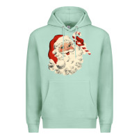 Seafoam santa vintage face Premium Hoodie - minhPixels