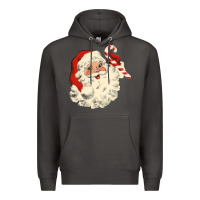 Smoke santa vintage face Premium Hoodie - minhPixels
