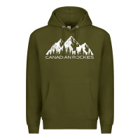 Army Green Canadian Rockies Gift Canada Rocky Mountains Souvenir Premium Hoodie - minhPixels