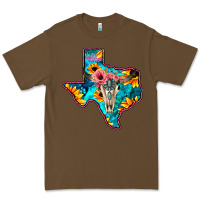 Cacao Western Sunflower, Rose, Gemstsone, Turquoise Bull Skull Premium Tee - Bettercallsaul