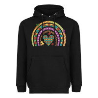 Black autism awareness heart leopard rainbow Heavyweight Hoodie - Artiststas