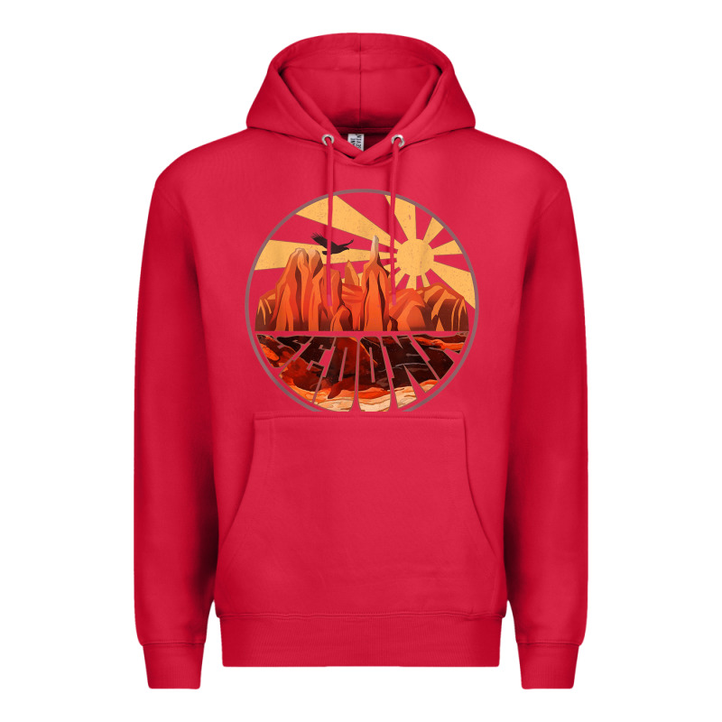 Retro Vintage Sedona Arizona Hiking Sunset Dawn Gift Premium Hoodie by minhPixels | Teevron
