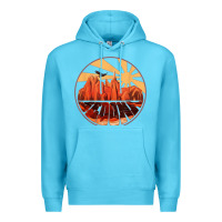Ocean Blue Retro Vintage Sedona Arizona Hiking Sunset Dawn Gift Premium Hoodie - minhPixels