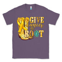 Lavender Give Cancer the boot Childhood Cancer Classic Tee - NancyCooperArtShop
