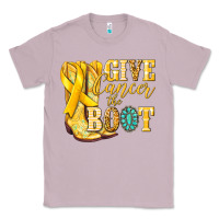 Lilac Give Cancer the boot Childhood Cancer Classic Tee - NancyCooperArtShop