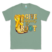 Sage Give Cancer the boot Childhood Cancer Classic Tee - NancyCooperArtShop