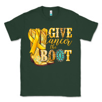 Sports Green Give Cancer the boot Childhood Cancer Classic Tee - NancyCooperArtShop
