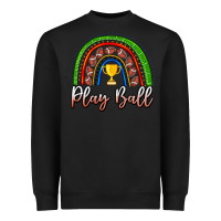 Black Play Ball Football Rainbow Heavyweight Sweatshirt - CowhideDigitalArt