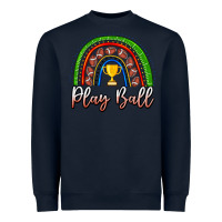 Navy Play Ball Football Rainbow Heavyweight Sweatshirt - CowhideDigitalArt