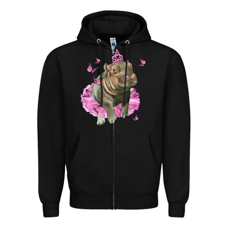 Baby Hippo With Tutu Zipper Hoodie by LillyAllenDesigns | Teevron