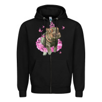 Black Baby Hippo With Tutu Zipper Hoodie - LillyAllenDesigns
