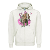 Oatmeal Heather Baby Hippo With Tutu Zipper Hoodie - LillyAllenDesigns