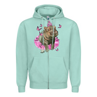 Seafoam Baby Hippo With Tutu Zipper Hoodie - LillyAllenDesigns