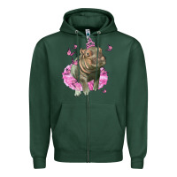 Sports Green Baby Hippo With Tutu Zipper Hoodie - LillyAllenDesigns