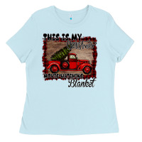 Baby Blue Christmas Movie Watching Blanket Ladies Tee - Bettercallsaul