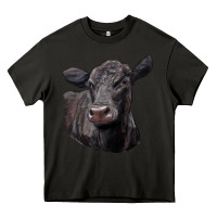 Asphalt Black Angus Cow Illustrations Heavy Core Tee - LillyAllenDesigns
