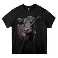 Black Black Angus Cow Illustrations Heavy Core Tee - LillyAllenDesigns