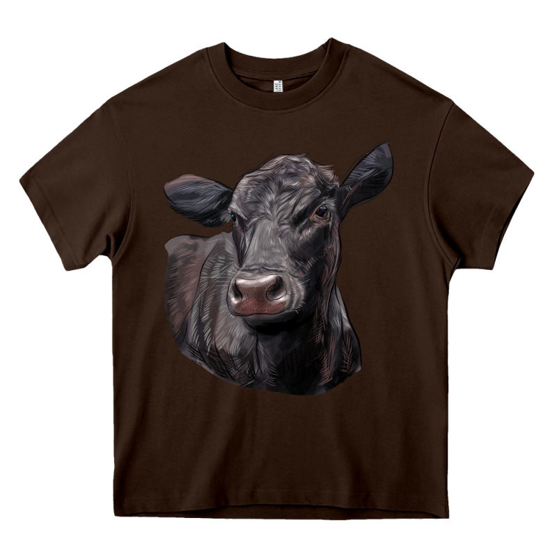 Black Angus Cow Illustrations Heavy Core Tee by LillyAllenDesigns | Teevron