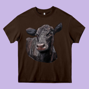 Black Angus Cow Illustrations Heavy Core Tee Designed By Lillyallendesigns