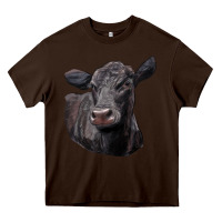 Chocolate Brown Black Angus Cow Illustrations Heavy Core Tee - LillyAllenDesigns