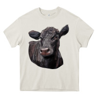 Cream Black Angus Cow Illustrations Heavy Core Tee - LillyAllenDesigns