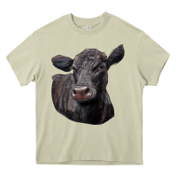 Mossy Black Angus Cow Illustrations Heavy Core Tee - LillyAllenDesigns