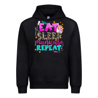 Black eat sleep manicure repeat Urban Hoodie - AdoDesignShop