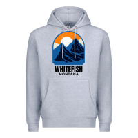 Heather Grey Whitefish MT Premium Hoodie - minhPixels