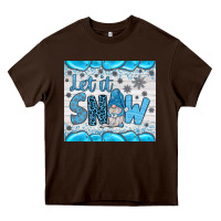 Chocolate Brown let it snow Heavy Core Tee - JahusDesignShop