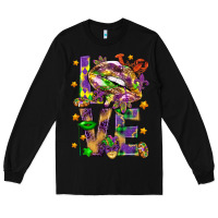 Black Mardi Gras love lips Long Sleeve Tee - HowdyJamesFarm
