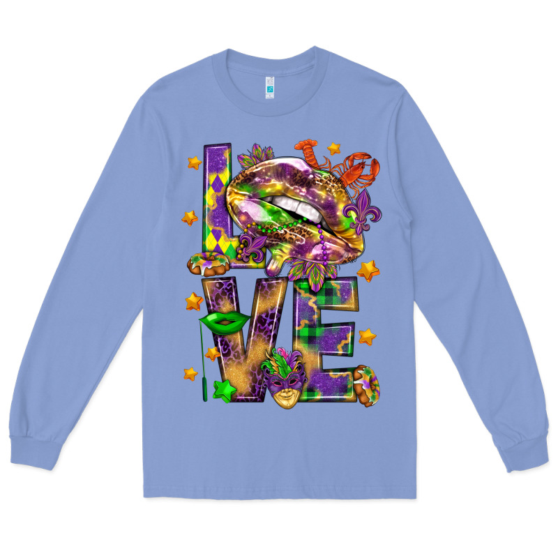 Mardi Gras Love Lips Long Sleeve Tee by HowdyJamesFarm | Teevron