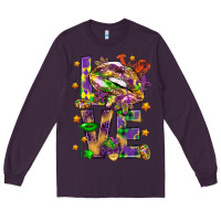Plum Mardi Gras love lips Long Sleeve Tee - HowdyJamesFarm