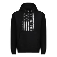 Black Father's Day Best Dad Ever American Flag Premium Hoodie - minhPixels