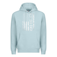 Blue Mist Father's Day Best Dad Ever American Flag Premium Hoodie - minhPixels
