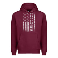 Burgundy Father's Day Best Dad Ever American Flag Premium Hoodie - minhPixels