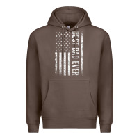 Coffee Father's Day Best Dad Ever American Flag Premium Hoodie - minhPixels