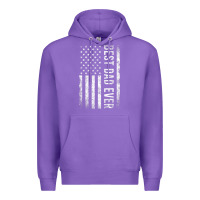 Purple Father's Day Best Dad Ever American Flag Premium Hoodie - minhPixels