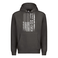 Father's Day Best Dad Ever American Flag Premium Hoodie | Teevron
