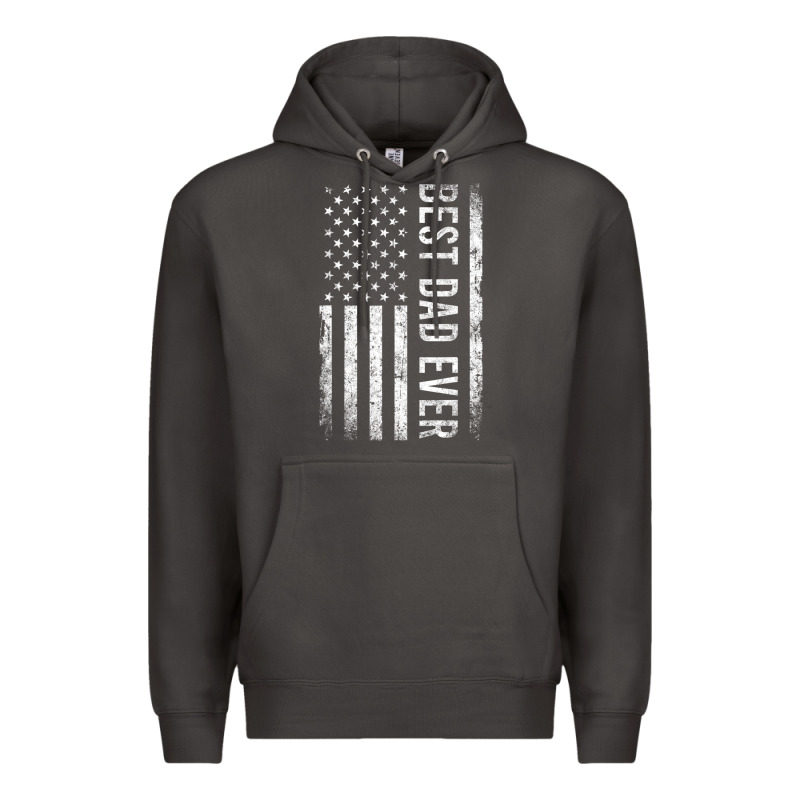 Father's Day Best Dad Ever American Flag Premium Hoodie by minhPixels | Teevron