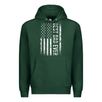 Sports Green Father's Day Best Dad Ever American Flag Premium Hoodie - minhPixels