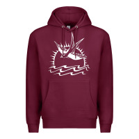 Burgundy Captain Jack Sparrow Tattoo WHITE Premium Hoodie - minhPixels