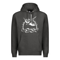 Charcoal Heather Captain Jack Sparrow Tattoo WHITE Premium Hoodie - minhPixels