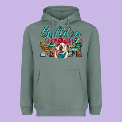 English Bulldog Mom Heavyweight Hoodie Designed By Artiststas
