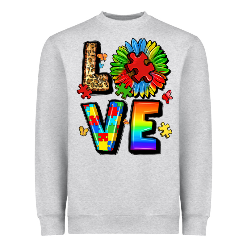 Autism Love Heavyweight Sweatshirt by LillyAllenDesigns | Teevron