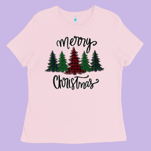Merry Christmas Trees Ladies Tee Designed By Bettercallsaul