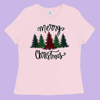 Merry Christmas Trees Ladies Tee Designed By Bettercallsaul